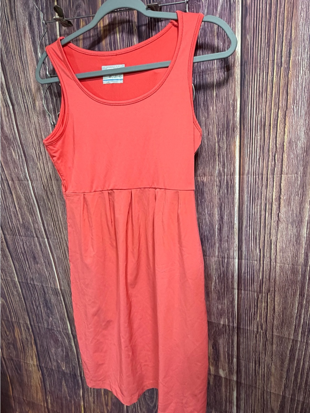 Columbia PFG Omni-Freeze sleeveless shift dress in coral orange, size: XS